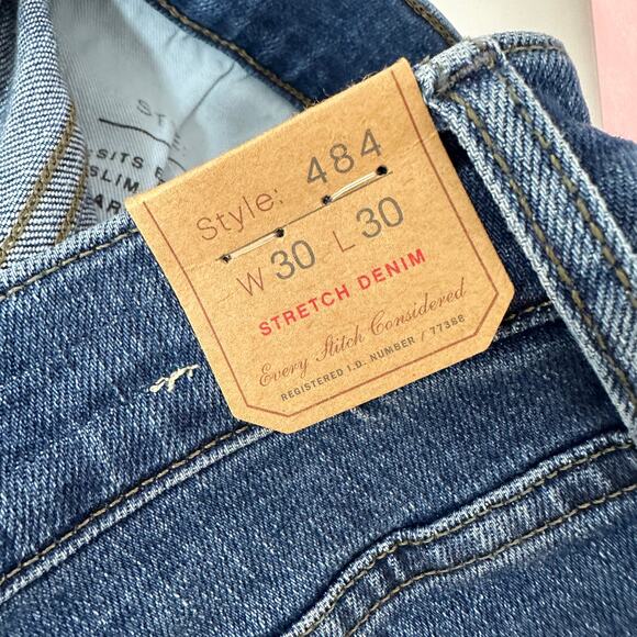 J.Crew 484 Slim Fit Stretch Jean Medium Wash Blue Mid Rise Mens W30 L30 NWT - Picture 8 of 15